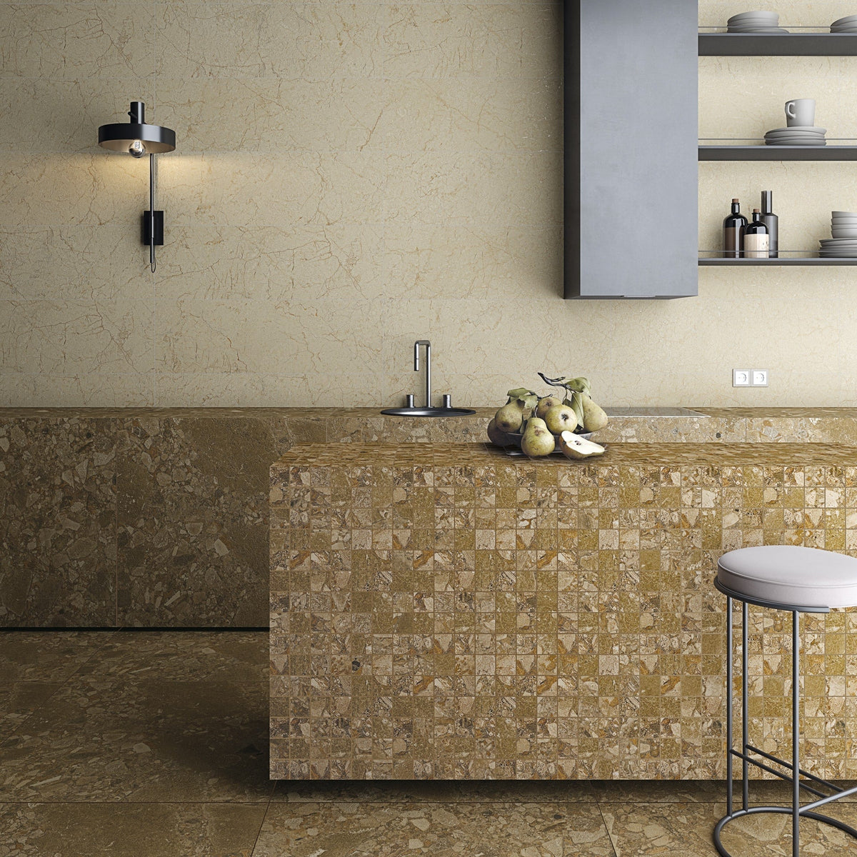 Color Brown Terrazzo Matt Rect. 60x60 CM Klinker - Trendi Kakel - KakelExpress