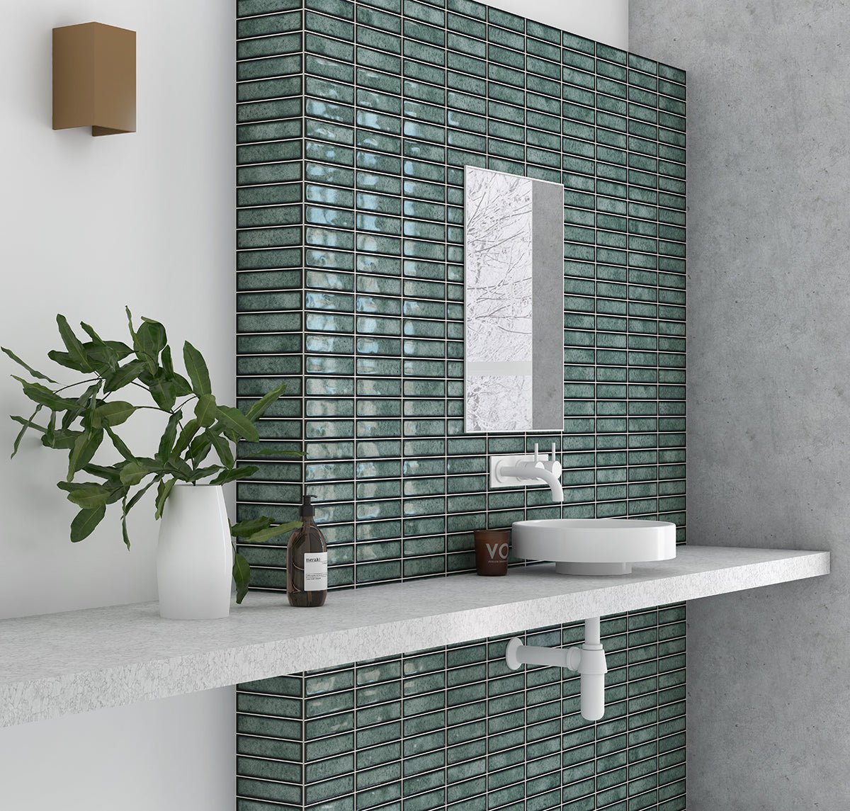 Domino Grön 15x30 CM Kakel - tidlöst - KakelExpress