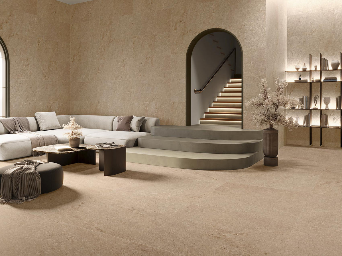 Kalk Deluxe Beige Matt Rect. 60x60 CM Klinker - Trendi Kakel - KakelExpress