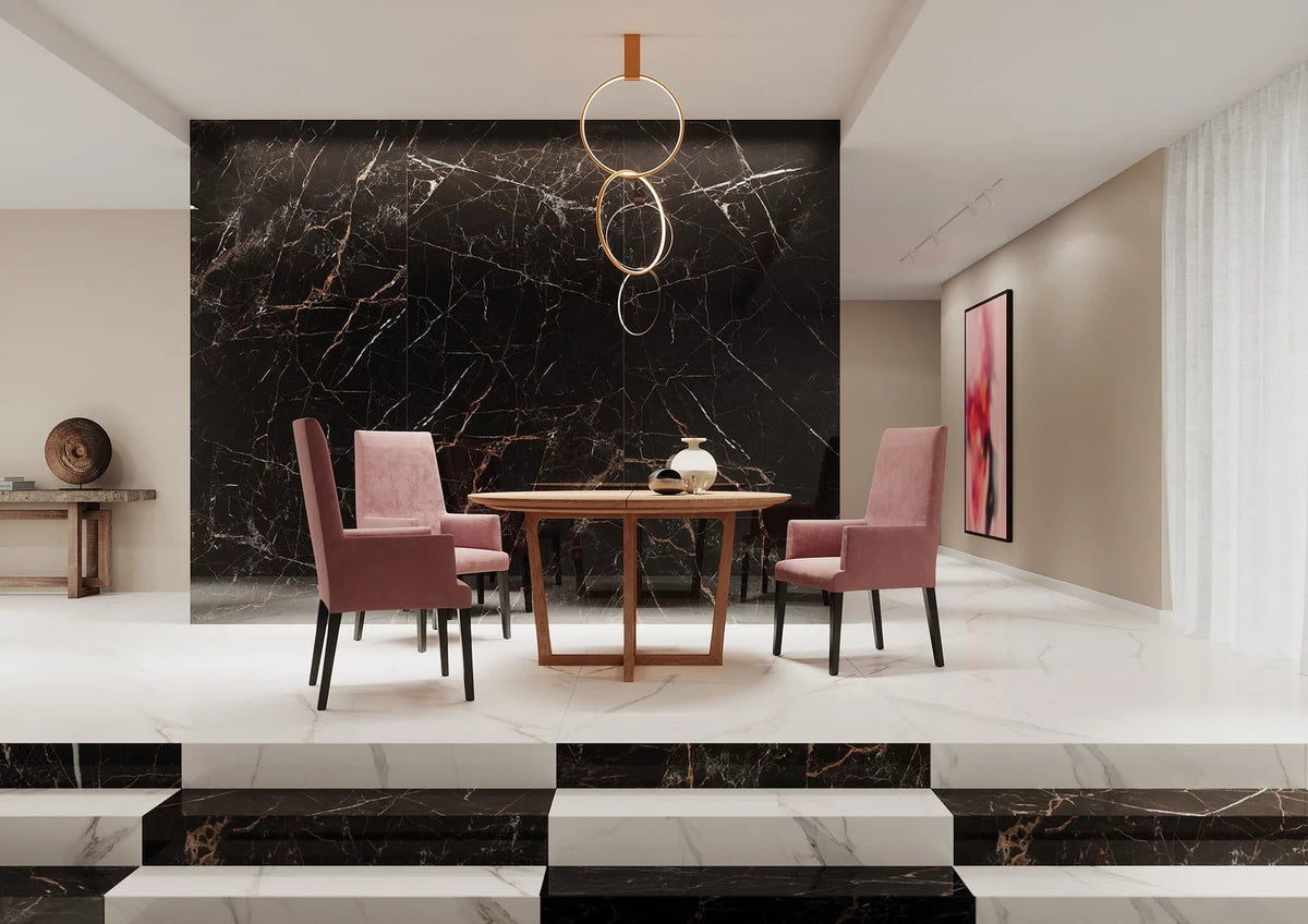 Midnight Marble Black Rect. 60x60 CM Klinker - Trendi Kakel - KakelExpress