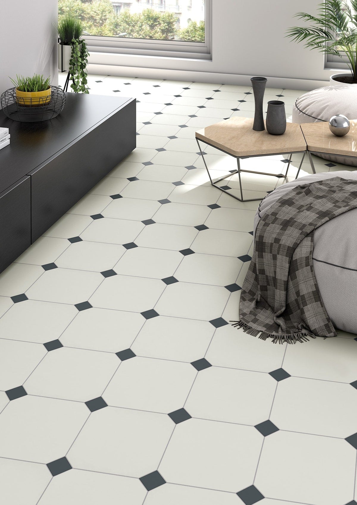 Oktagon White 20x20 CM Klinker - Trendi Kakel - KakelExpress