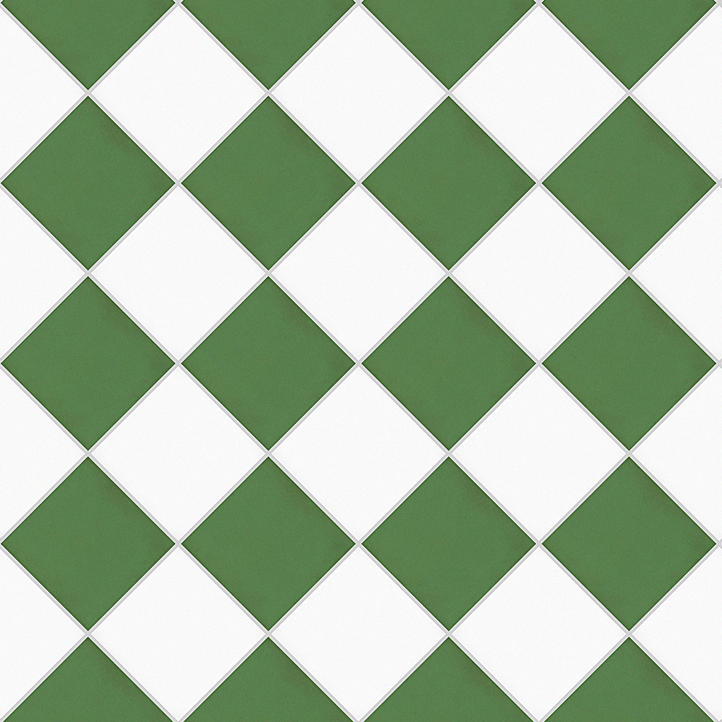 Schackrutigt Vit/Grön 20x20 CM Klinker - Trendi Kakel - KakelExpress