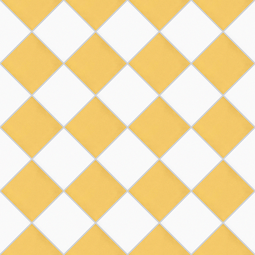 Schackrutigt Vit/Gul 20x20 CM Klinker - Trendi Kakel - KakelExpress