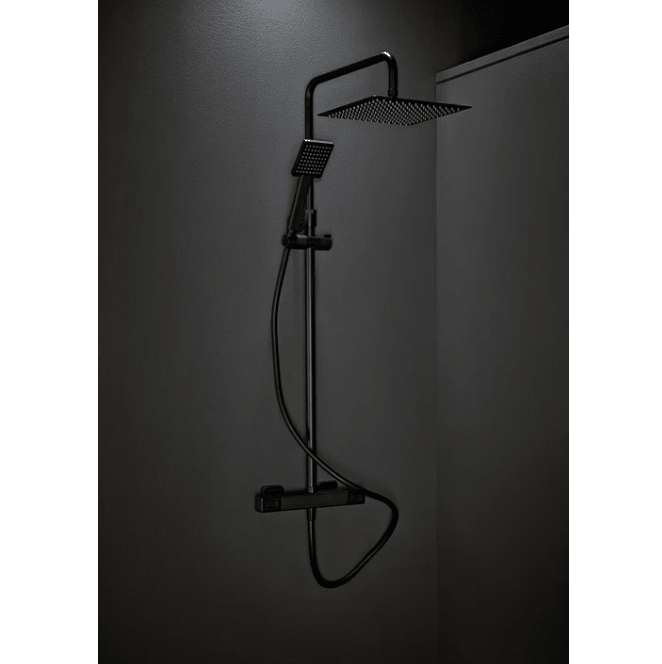 Takdusch Mix Slim Square 160CC Svart med 300x300 duschhuvud Hafa - Hafa - KakelExpress