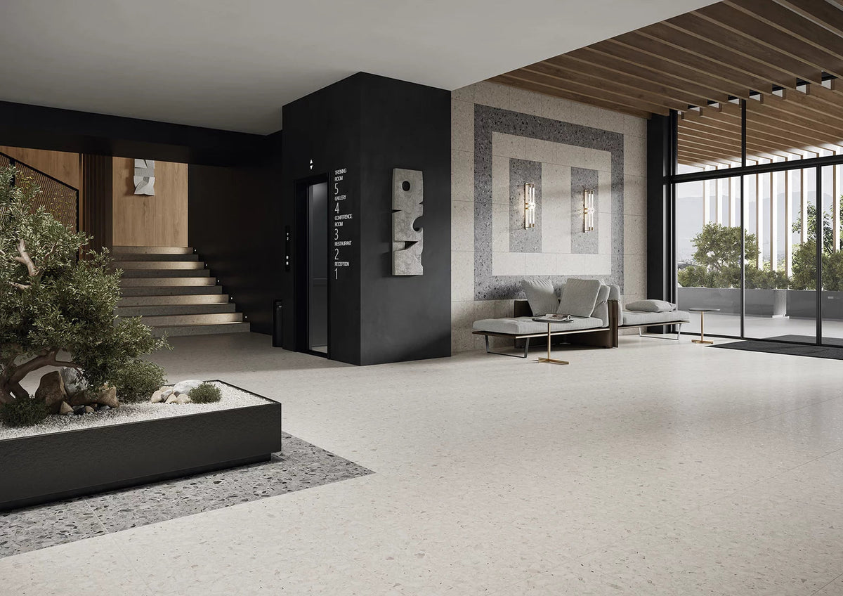 Terrazzo Grå Matt Rect. 60x60 CM Klinker - Trendi Kakel - KakelExpress