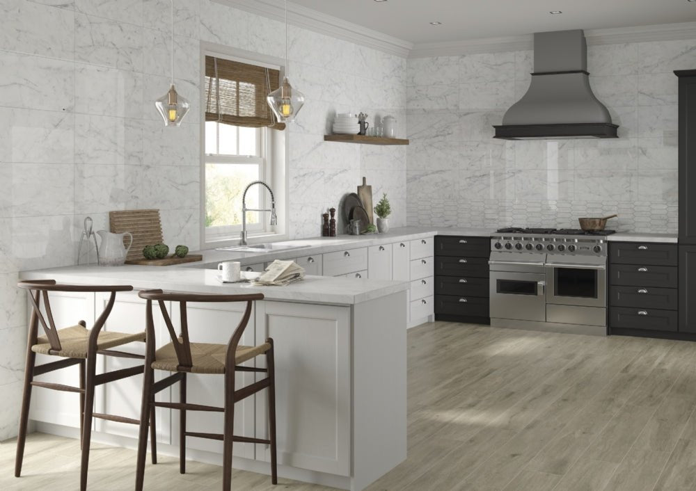Carrara Marmor Blank 30x60 CM Klinker - Lhådös Kakel - KakelExpress