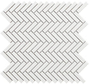 Fishbone White Glossy Mosaik - Lhådös Kakel - KakelExpress