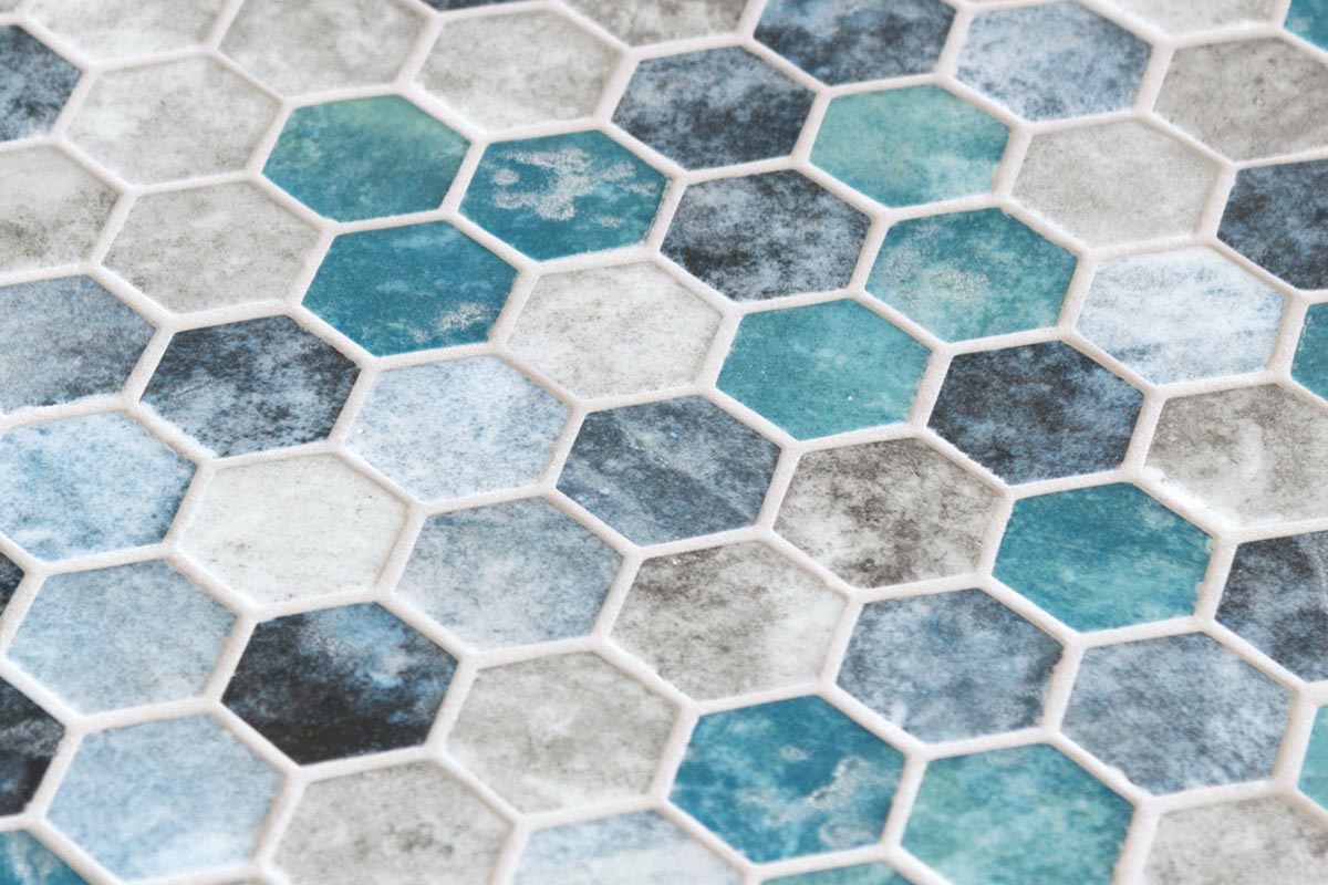 Frisia Silver Hexagon ø 25 MM Mosaik - tidlöst - KakelExpress