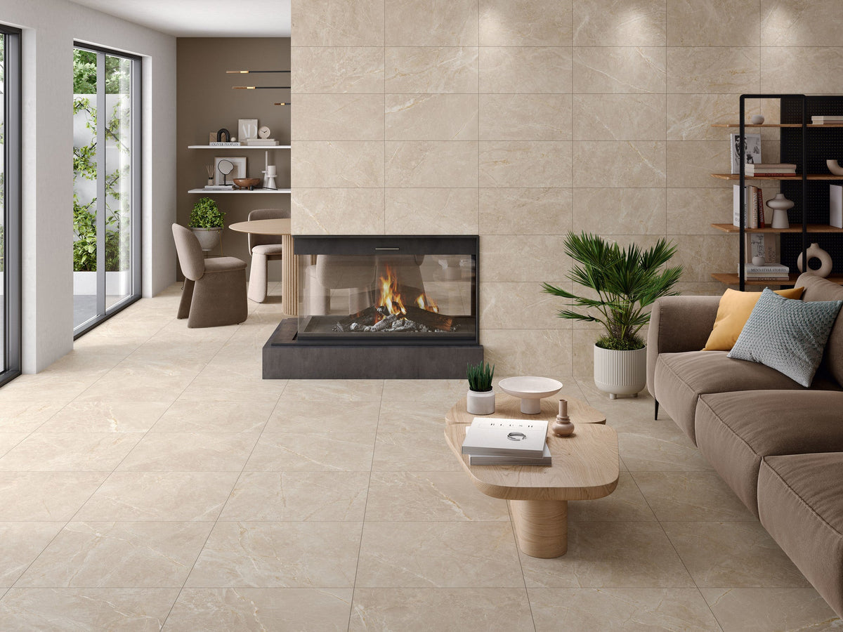 Marblestone Ivory Matt Rect. 60x60 CM Klinker - Trendi Kakel - KakelExpress