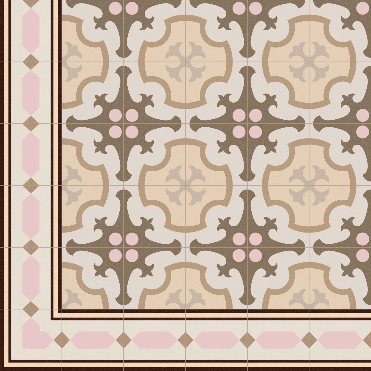 Ordal Beige 20x20 CM Marockanskt mönster - Vives - KakelExpress